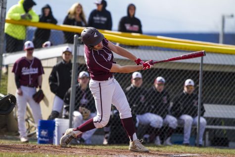 THAT’S A HOG (HARD ON GROUND)! Senior Bryan Beam hits a screaming HOG up the middle for a base hit. Bryan had a very successful season this year at the plate with a solid .375 batting average. He will be attending Northampton Community College as an undeclared major and playing summer league baseball. 