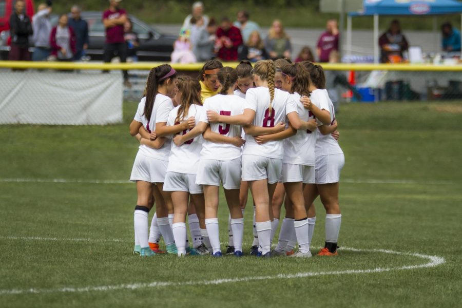 BANGOR BABES UNITE
The team huddles up and discusses a game plan. The Slaters won 6-0 Stroudsburg South. 