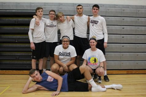 Seniors Kyle Mabus, Colby Toth, Hunter Kish, Ryan Bailey, Olivia Groller, Jackie Hess, and Collin McNulty go on to win the dodgeball tournament. 