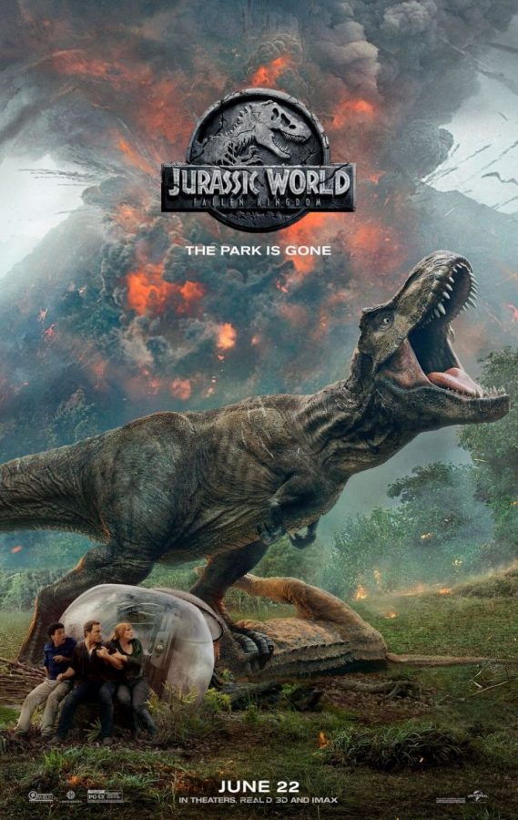 JURASSIC WORLD: FALLEN KINGDOM
By Tori Tarallo

After the destruction of the Jurassic World Theme Park, Owen Grady (Chris Pratt) and Claire Dearing (Bryce Dallas Howard) return three years later to Isla Nublar to rescue the remaining dinosaurs from a volcano that is soon to erupt. To their surprise when they arrive at the island, they encounter many new breeds of gigantic dangerous dinosaurs and uncover a plot that could put the world at risk. 
Directed by J. A. Bayona, Jurassic World: Fallen Kingdom is the new thrilling sequel to Jurassic World. The science fiction adventure launches into the thrilling ride the movies present. With returning stars Chris Pratt (Zero Dark Thirty) and Bryce Dallas Howard (Spider-Man 3) the duo will add their own touches to the film making it worth the watch.