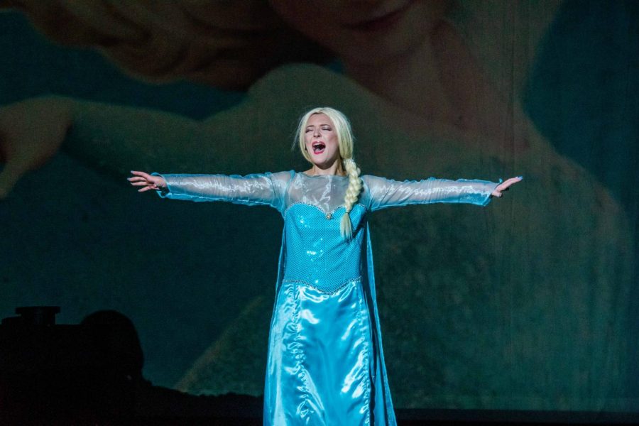 LET IT GO, LET IT GO! Senior Brookel Sabella showed off her vocal skills while imitating Elsa from Frozen. Sabella’s act was one of the many stunning Disney Night performances.
