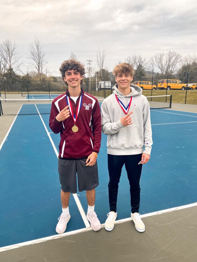GOLDEN! Nich McCoy and Kaden Dowd show off their riches after winning Colonial League Doubles!