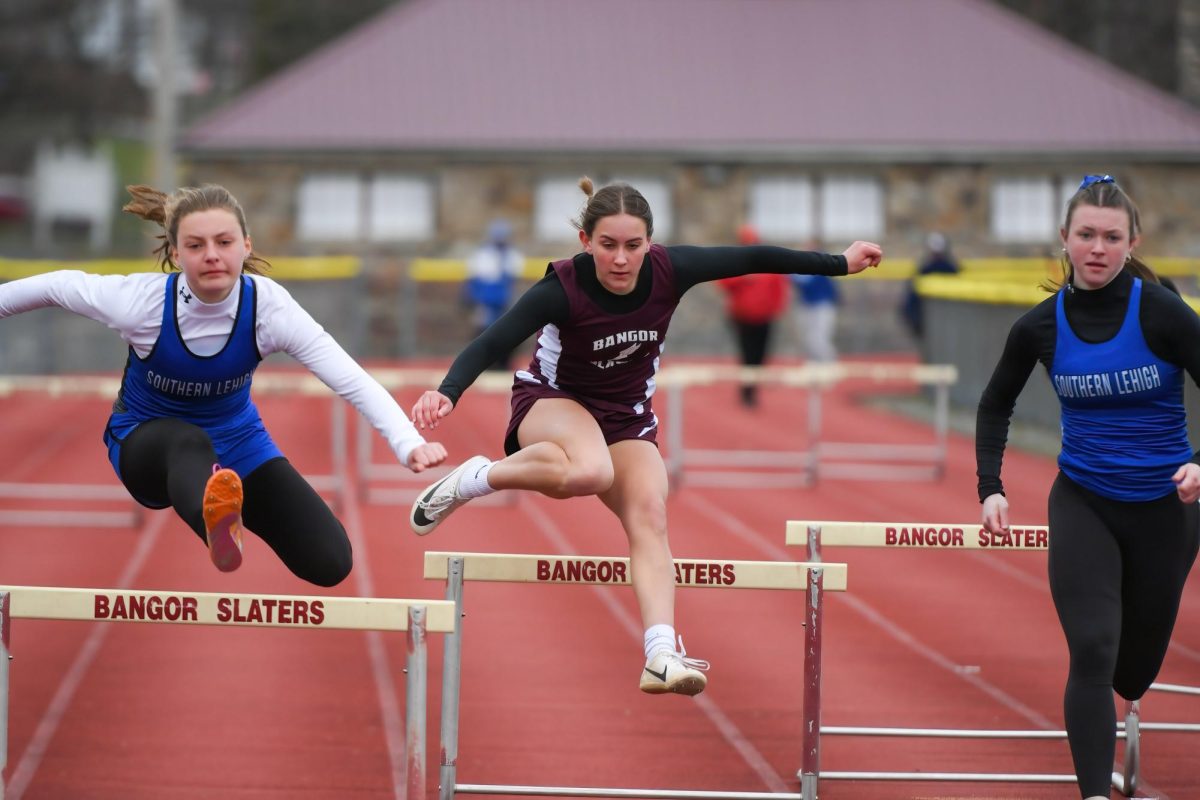 HURDLING WITH GRACE
Sophomore standout Hannah Hartzell showcases her agility and determination as she surges ahead in a thrilling hurdle race.