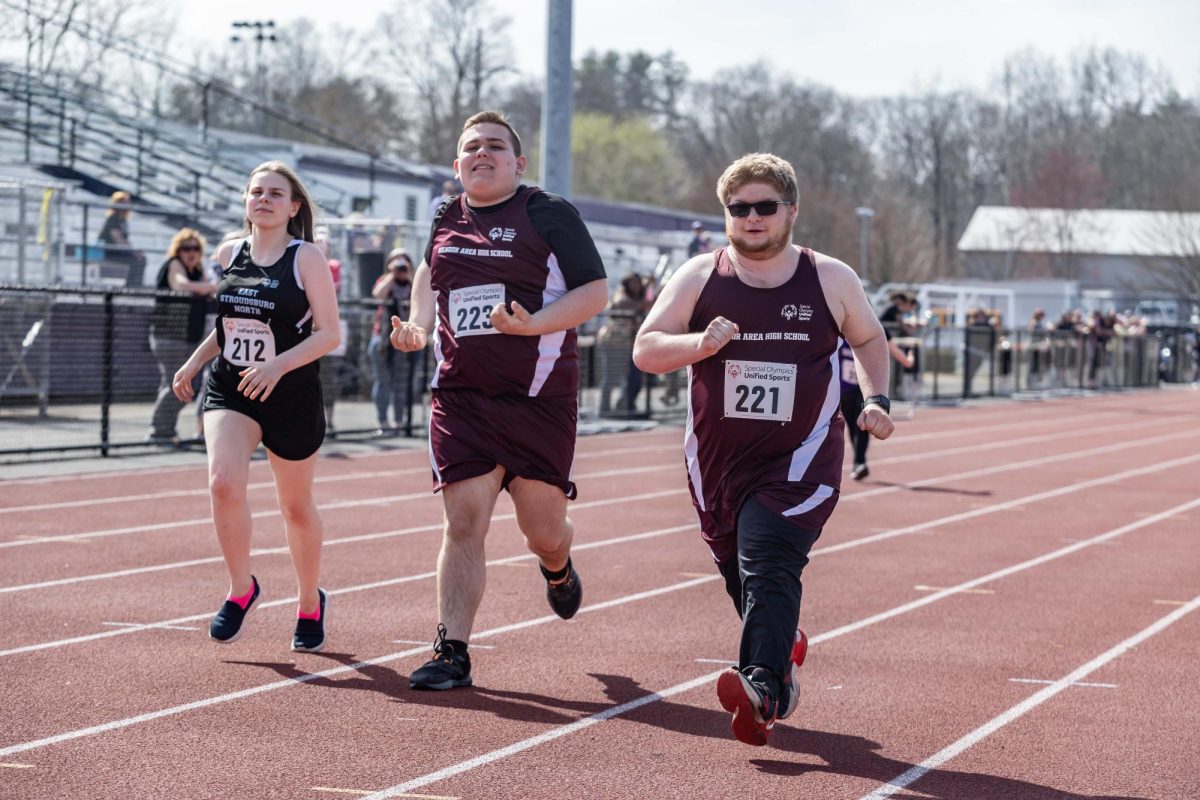 UNIFIED TRACK RACE
Seniors Samuel Campbell and Austin Snow demonstrate their speed and teamwork as they participate in a race for the unified track team, setting the pace and inspiring their teammates with their determination.